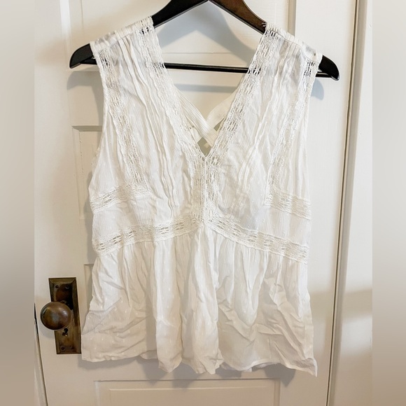 Dex cotton white blouse with polka dots - small - Picture 1 of 7